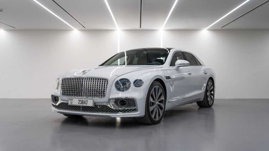BENTLEY FLYING SPUR White with driver for rent in Dubai